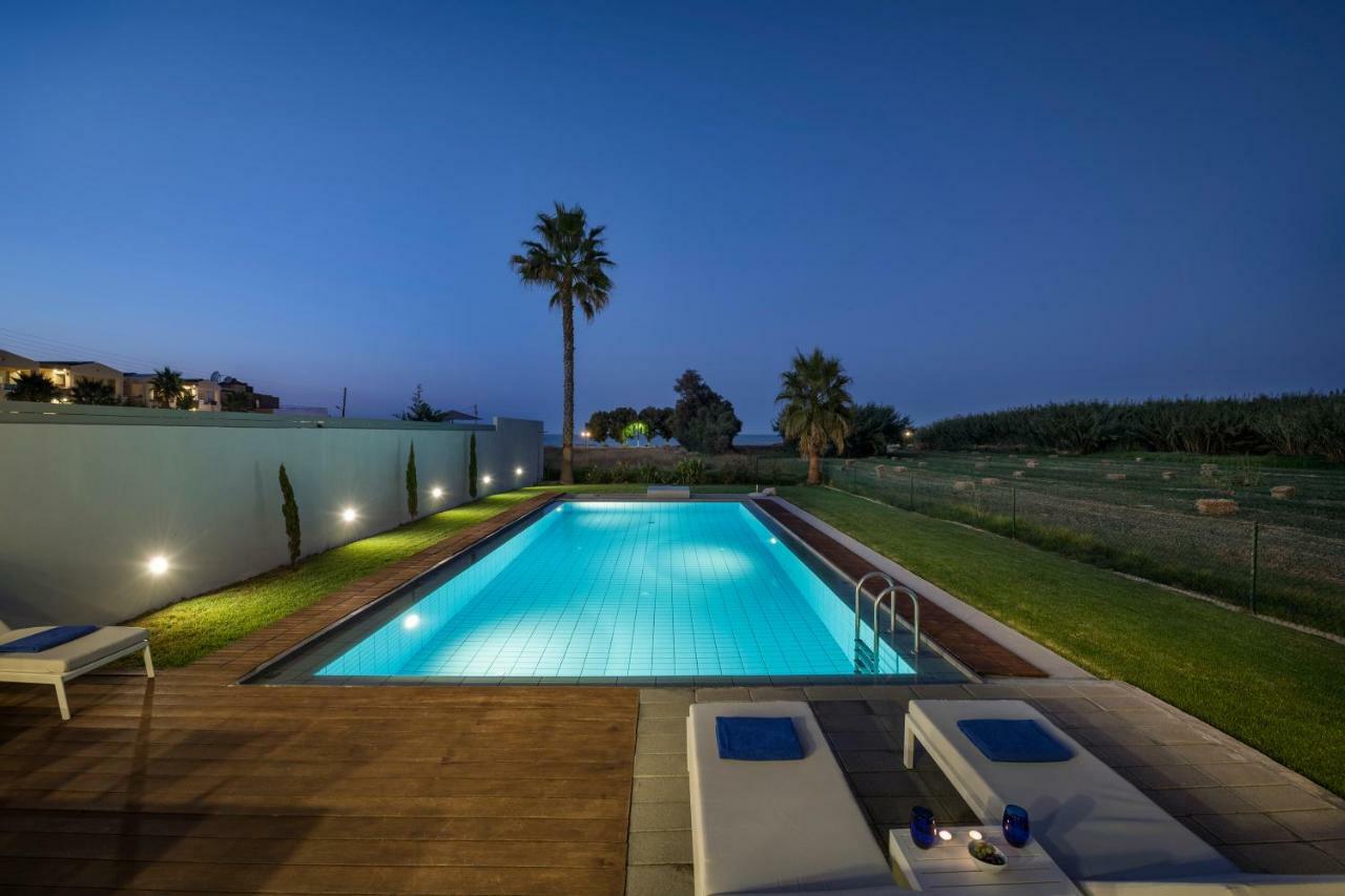 Blue Sea Luxury Villa Maleme  Bagian luar foto